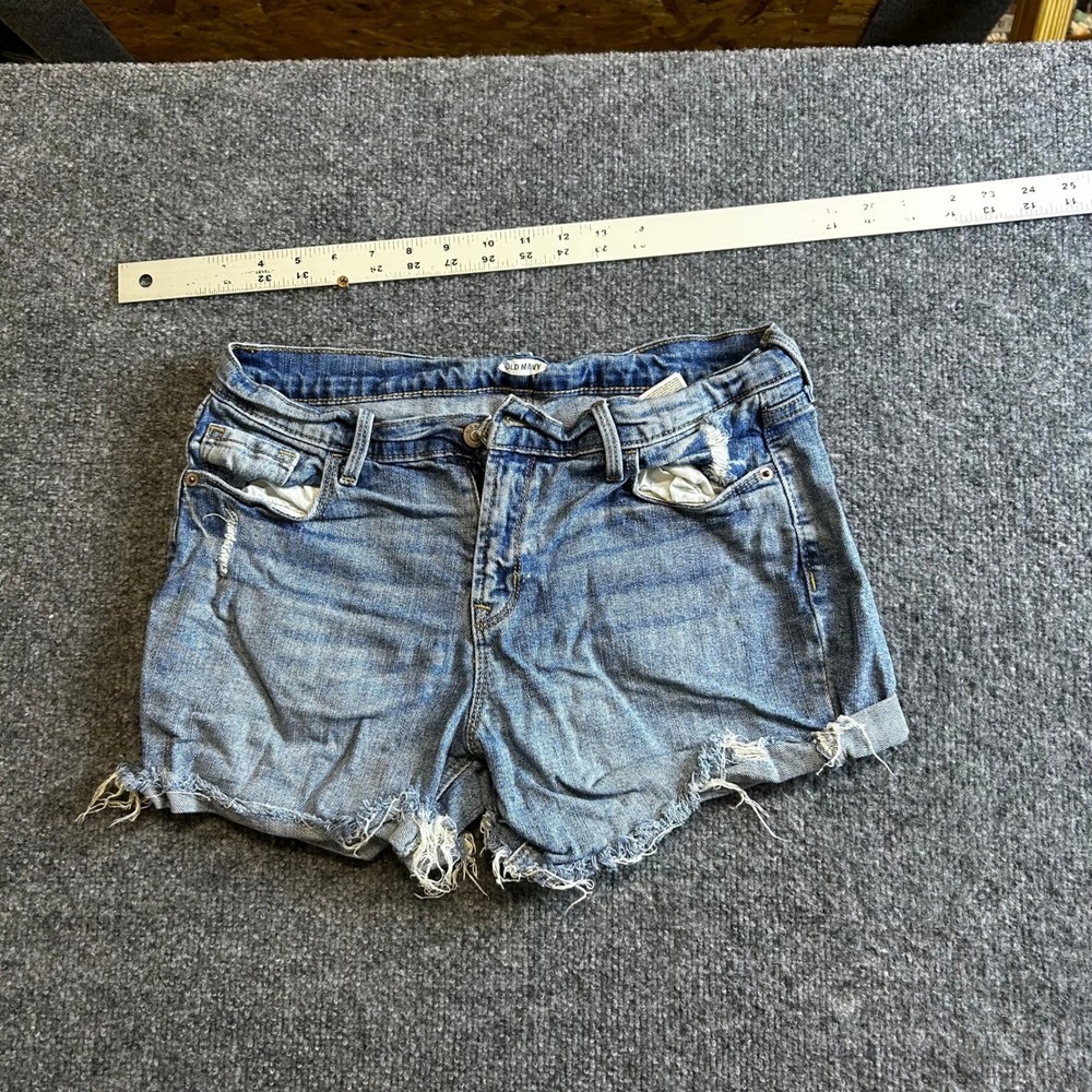 Old Navy Shorts Womens Size 6 Blue Distressed Cut Off Raw Hem Denim Casual